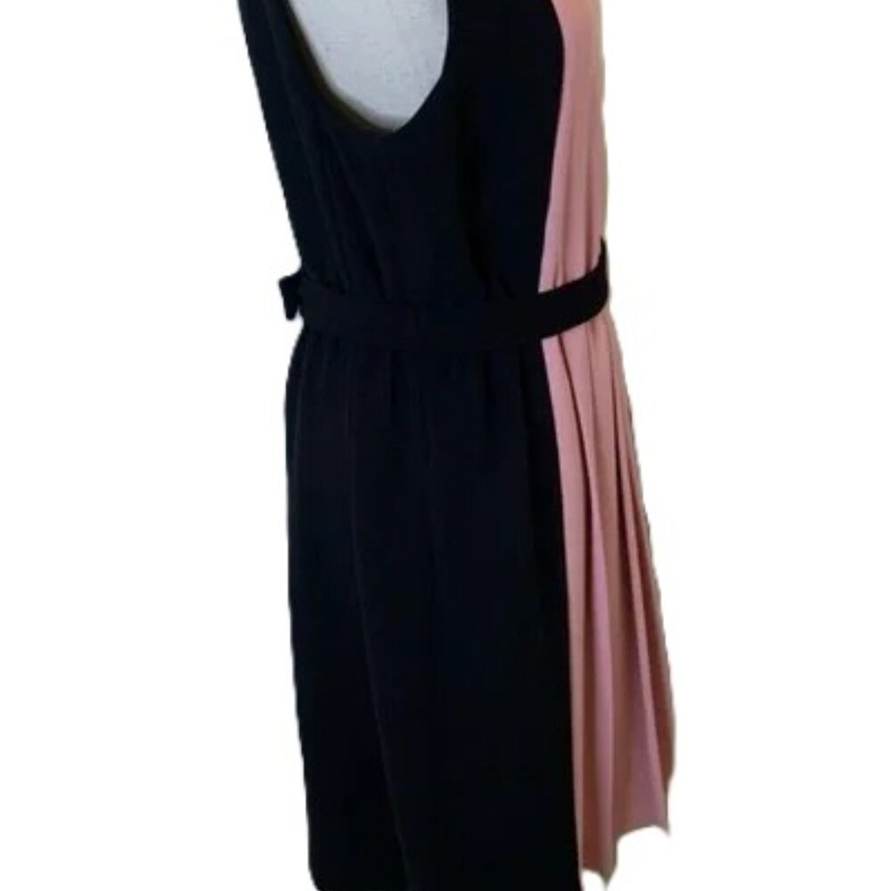 kate spade Pink, Black and White Belted Color Block Dress with Pockets - Size 6 - Picture 4 of 9